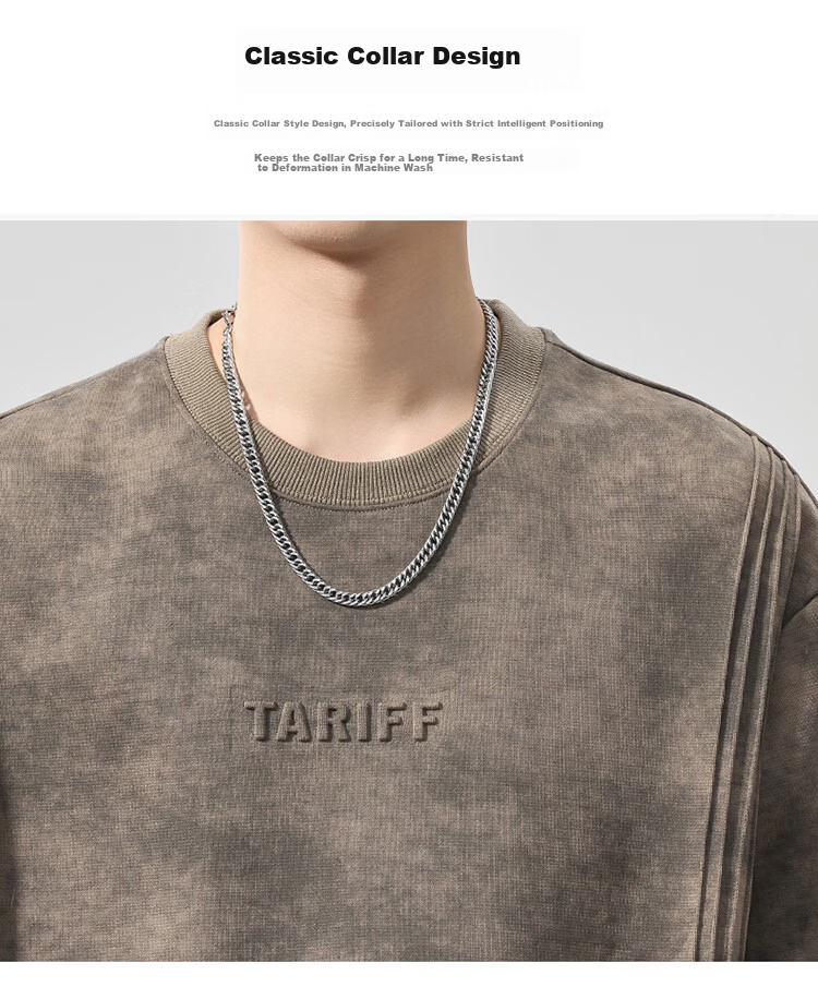 MARK FAIRWHALE Men's Sweatshirt Spring Autumn Trendy Loose Jacket Casual Base Shirt Top Dark Gray 5XL 3