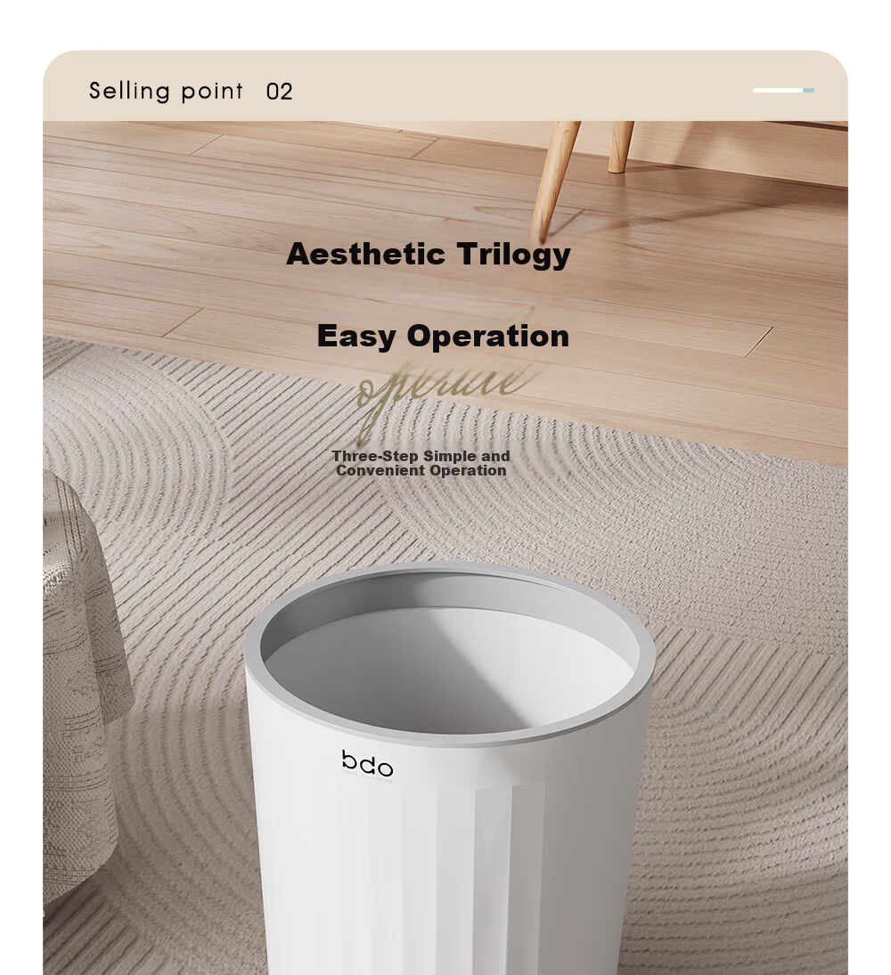 BDO Round Thickened Storage Bag Bucket Plastic Storage Basket Household Kitchen Bathroom Office Paper Bin 4