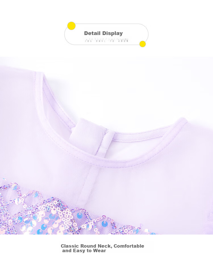 Disney Girls Elsa Princess Dress Summer Kids Holiday Gift Puff Sleeve Princess Dress Baby Dress Purple Size 150 11