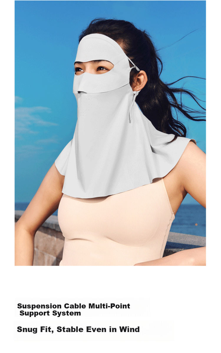 Beneunder Full Face Sunscreen Mask Extended Neck Protection Lightweight Seamless Breathable Face Bikini for Cycling 24