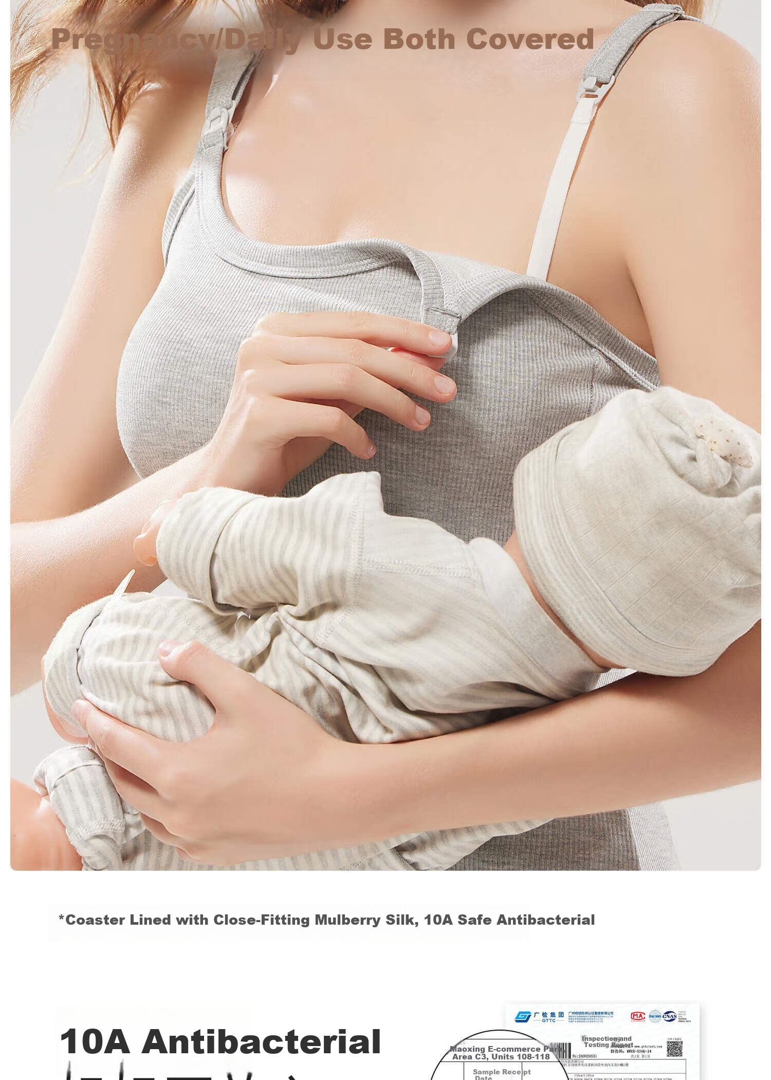 Shiduo Nursing Camisole Vest Maternity Innerwear with Chest Pads Anti-Sagging Postpartum Breastfeeding Base Layer 019 Bean Green XL 7