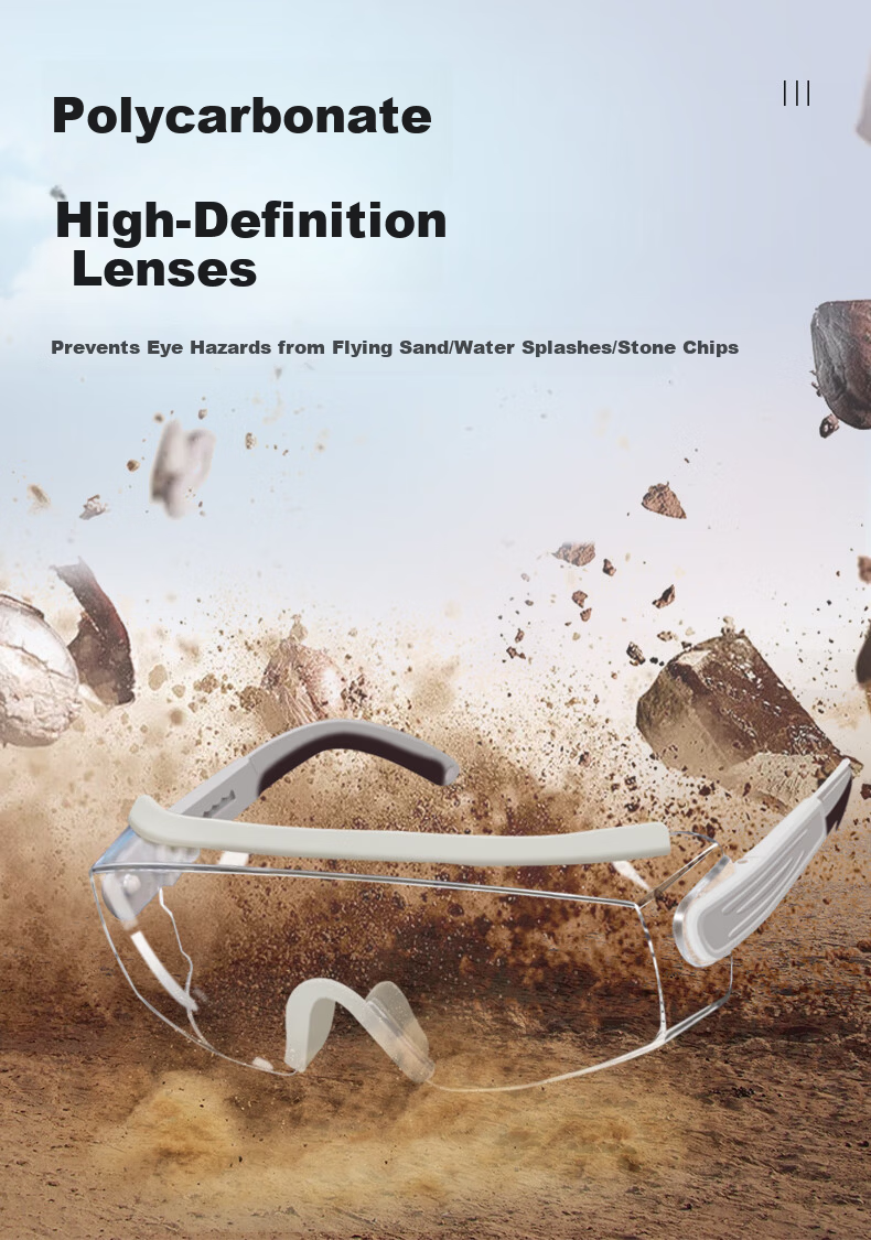 WOLSGIN Protective Goggles Cycling Anti-Fog Windproof Dustproof Safety Glasses Industrial Labor Protection Cutting Grinding Splash Impact Resistant 1 Pair 5