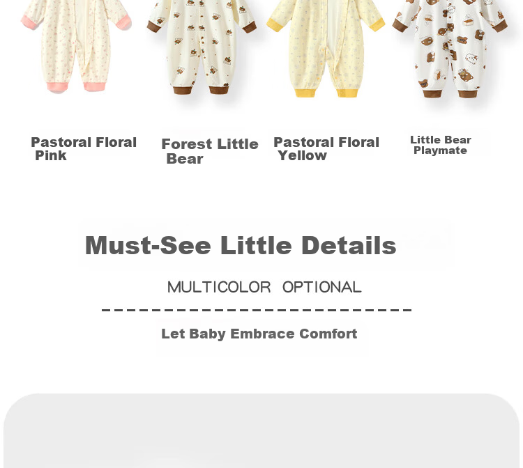 Badi Badi [Gift for Expectant Moms] Spring and Autumn Pure Cotton Romper Baby Infant Front-Opening Jumpsuit 66cm 10