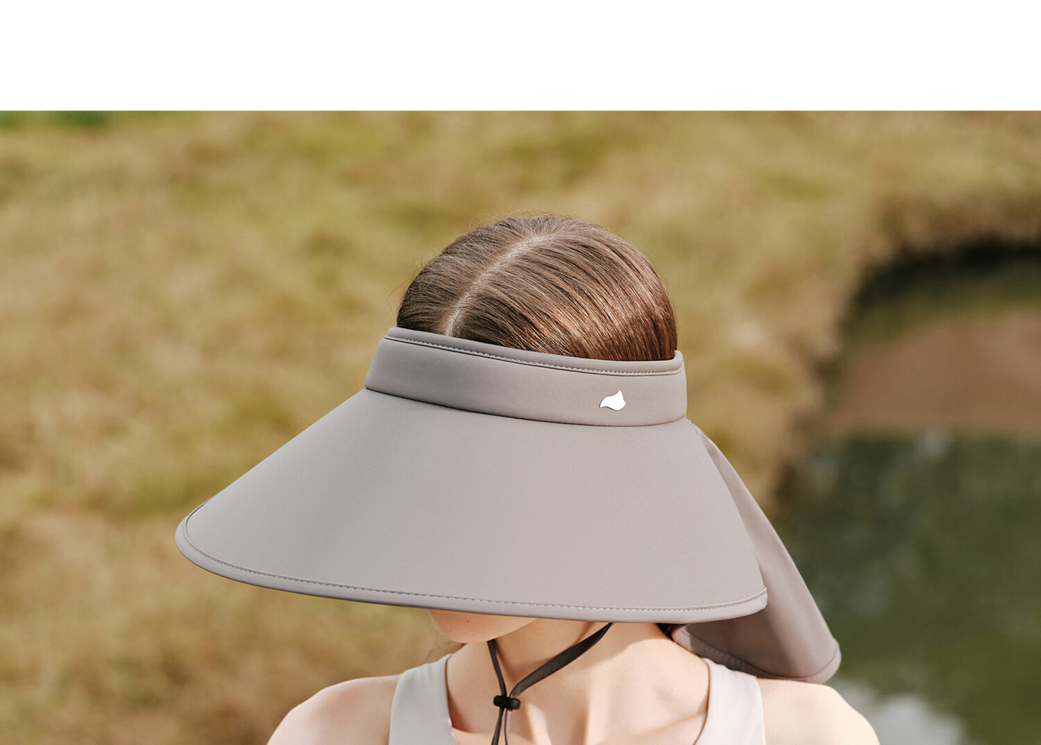 FANCET Women's Summer Wide Brim Face and Neck Cover Sun Hat UV Protection Black Coated Heat Insulation Open Top Sunshade Hat 24