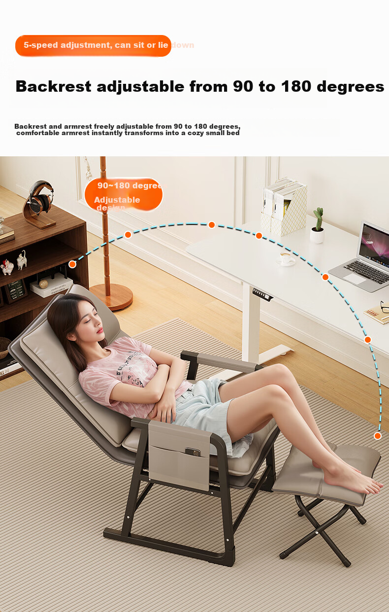 Chibilun Computer Chair Reclining Office Chair Home Lazy Sofa Dormitory Backrest Study Chair Gaming Chair 3