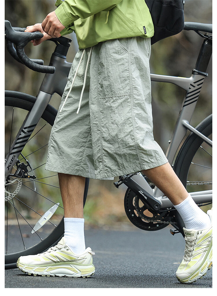 MARK FAIRWHALE Men's Casual Summer Shorts Comfortable Lightweight Ice Silk Quick-Dry Loose Sports Pants Light Gray M 2