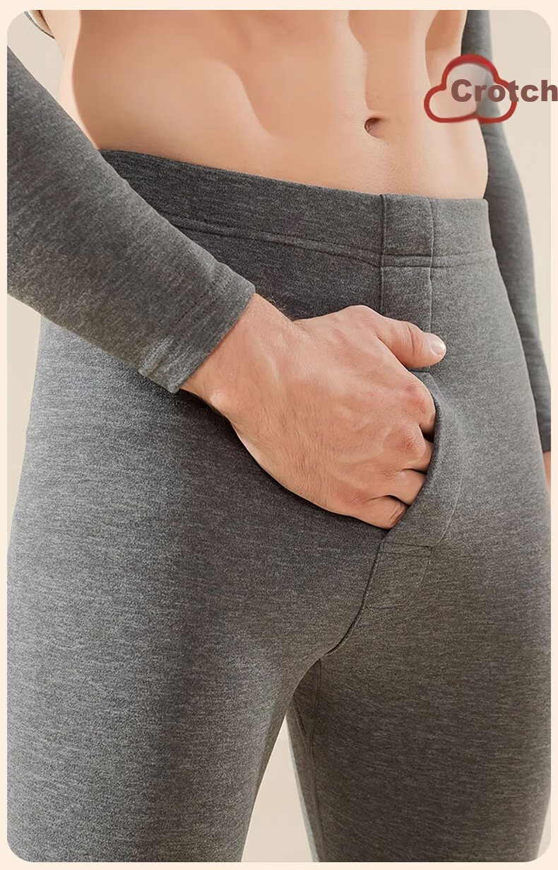 LangSha Men's Thermal Long Johns 2-Pack Wool and Silk Blend, Grade 10 Antibacterial, Anti-Mite, Anti-Static, Fleece-Lined Warm Pants 16