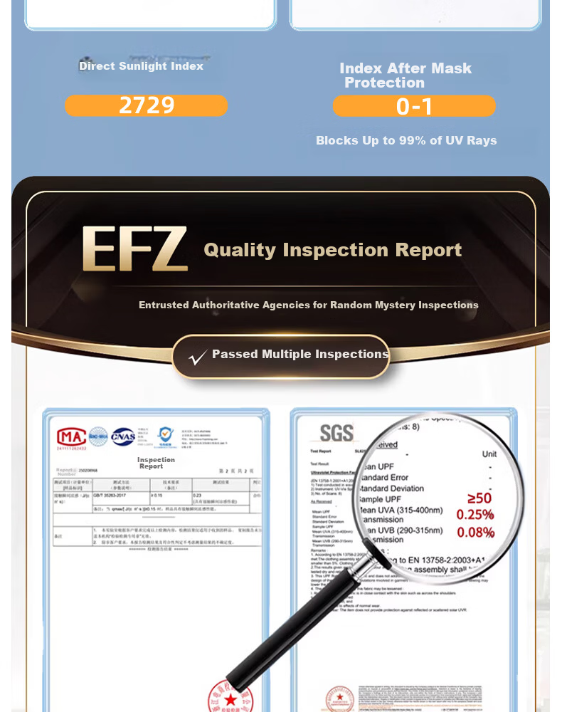 EFZ Full Face Sunscreen Mask for Women UV Protection Breathable Face Bikini Cycling Driving Ice Silk Full Face Sun Protection Mask 5