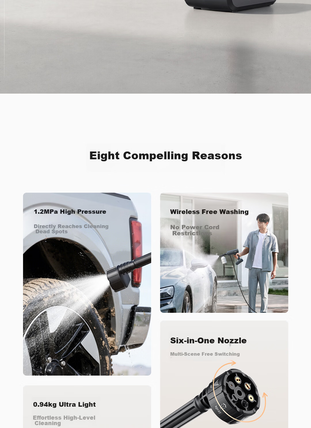 Deli High-Pressure Car Wash Water Gun Household Car Washer Large Capacity Battery Long Battery Life High Power Multifunctional Lightweight Portable 5