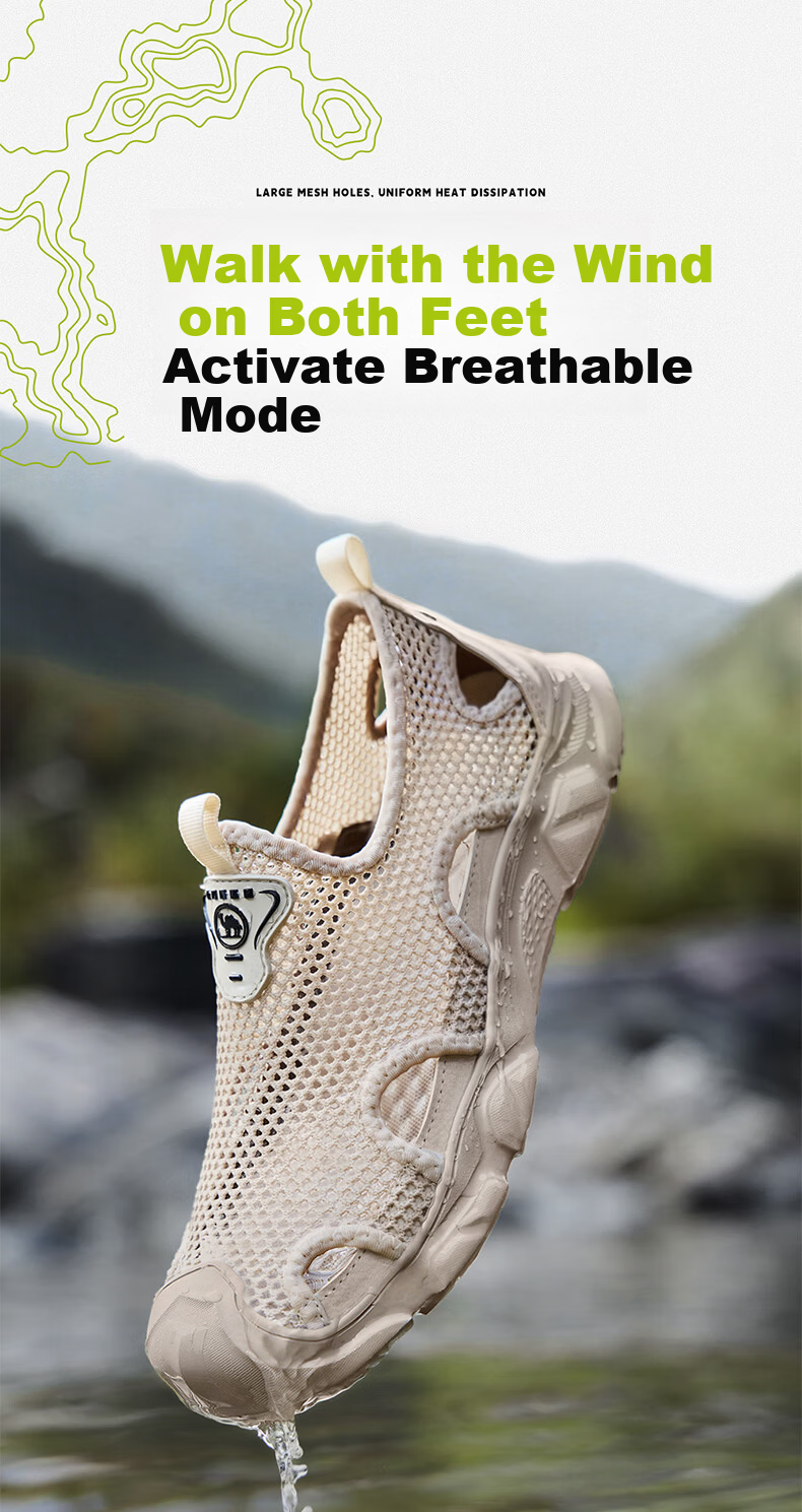 Camel Brand Outdoor Toe-Cap Sandals Breathable Quick-Dry Creek Shoes Casual Men's Shoes P16M342014 Night Black Size 42 4