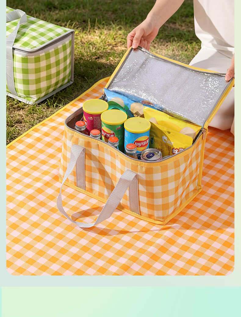 Etravel Outdoor Picnic Bag Large Capacity Foldable Travel Insulated Waterproof Picnic Basket Floral Pattern 11