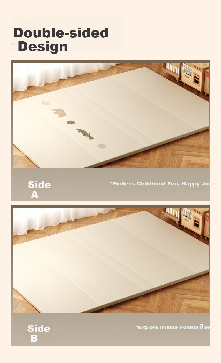 JD Jingzao IXPE Baby Crawling Mat Thickened PU Foldable Living Room Floor Mat for Children 180*200*4CM 16