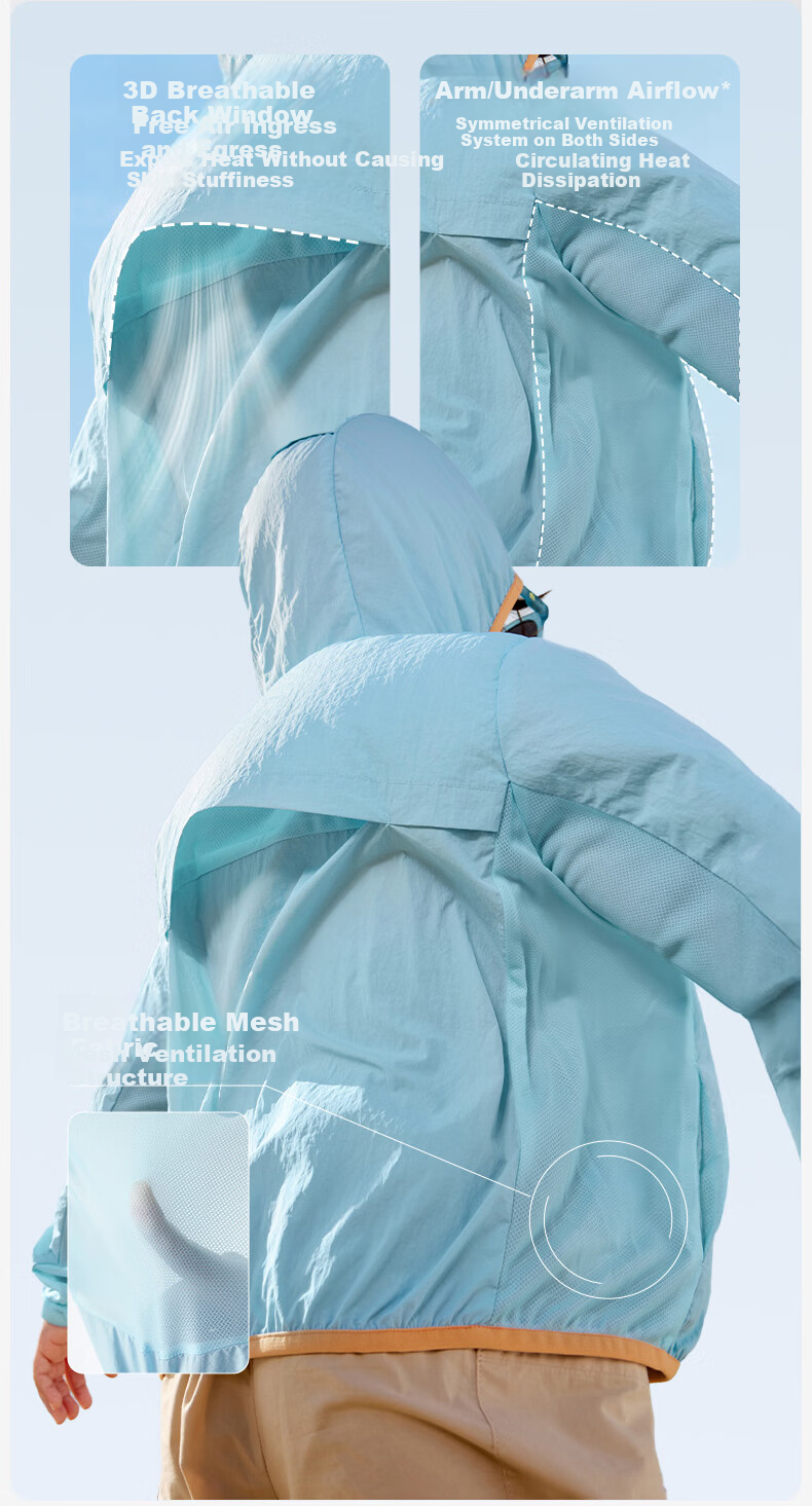 Kocotree KK Tree Kids UV Protection Jacket Unisex Breathable Cooling Lightweight Spring Bright Color 18