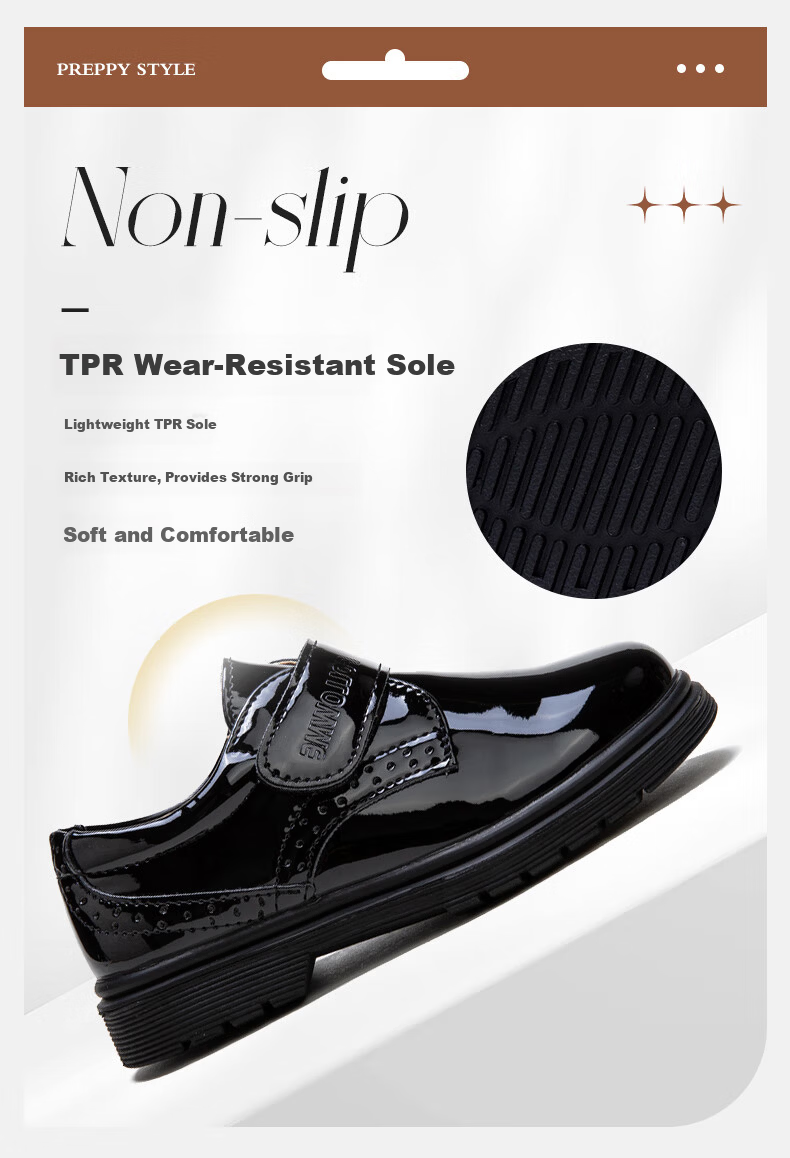 Follow Me Boys Leather Shoes Spring And Autumn Children's Soft-Soled Student Campus Performance Shoes Boys' Flats Black 32 2