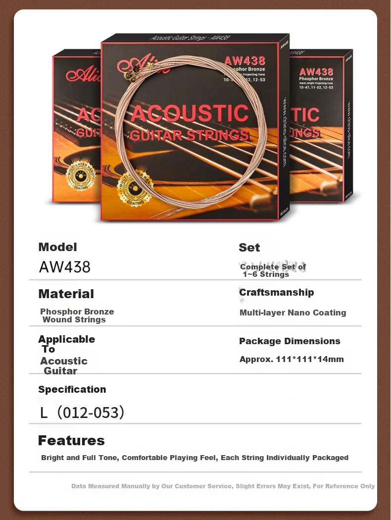 Alice Guitar Strings AW436SL Coated Acoustic Guitar String Set Guitar Accessories 12