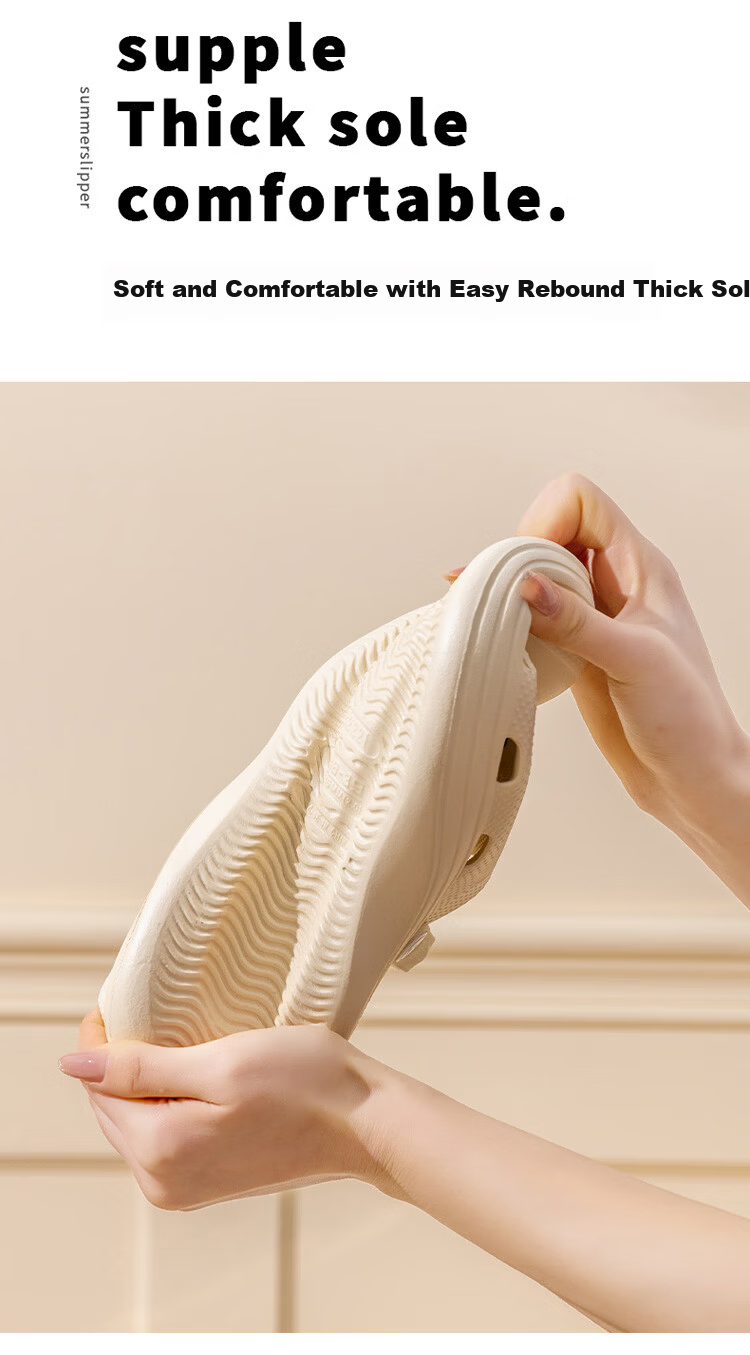 Darsi Xiansen Women's Summer Outdoor Hole Shoes Beach Sandals Simple Non-Slip EVA Thick Sole Outdoor Closed-Toe Slippers 6