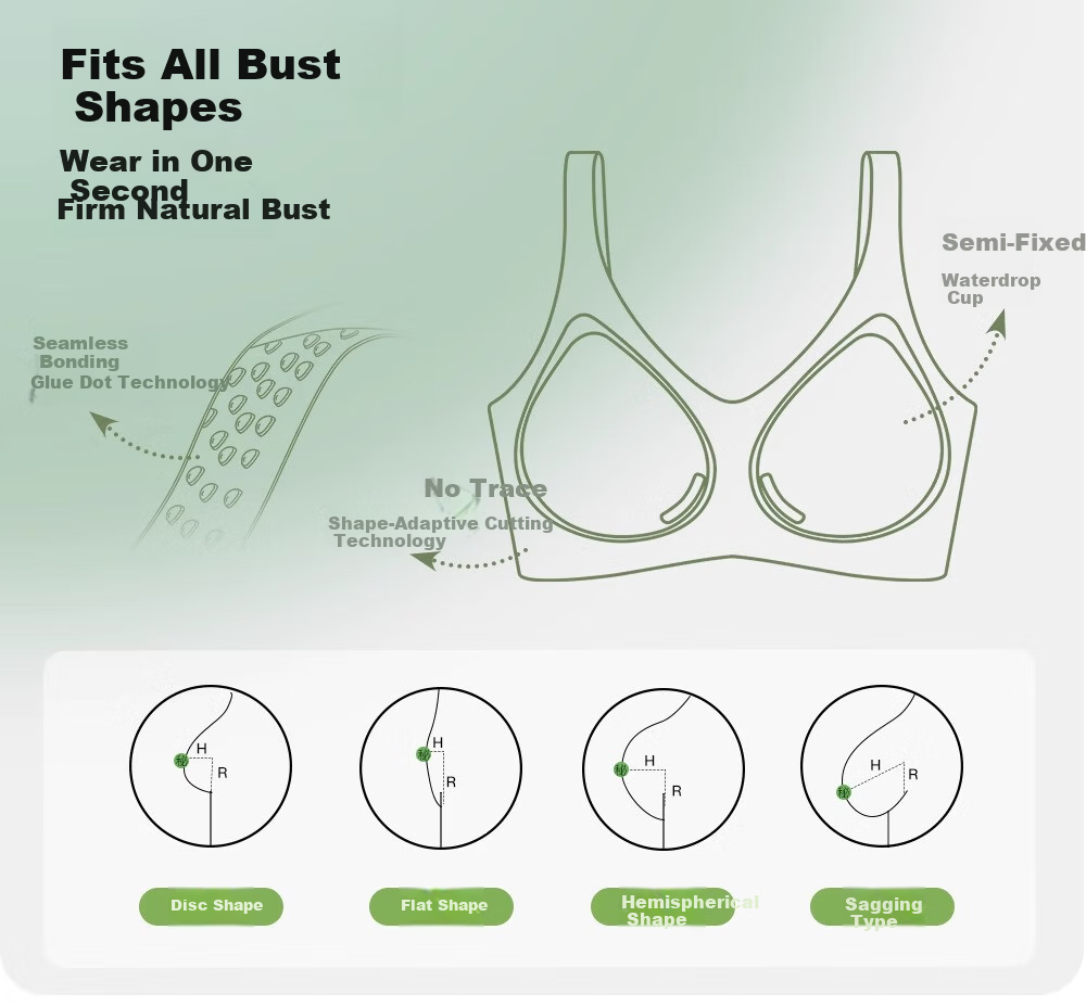 BOPRUIEY Women's Seamless Fixed Cup One-Piece Vest Large Bust Minimizing Wireless Plus Size Sports Bra 5