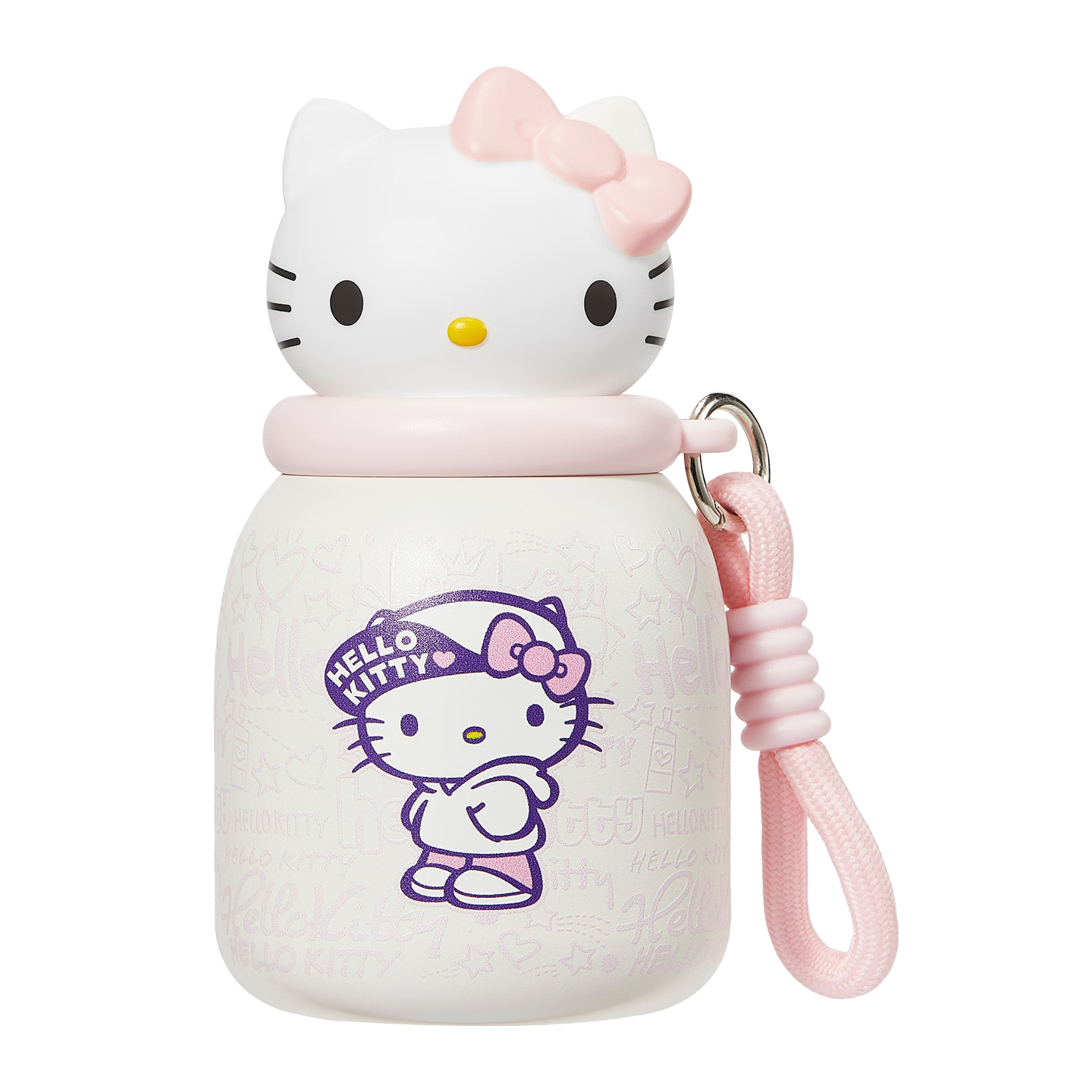 MINISO Sanrio Children's Insulated Water Bottle Little Pudding Plush Cold Cup Travel Cute Water Bottle 250ml - Pink Hello Kitty
