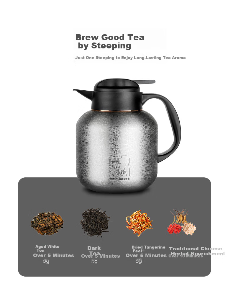 MEIISEO Pure Titanium Inner Liner Smart Temperature Display Steeping Teapot for Aged White Tea Home Office Premium Insulated Kettle Ice Crystal Green 3
