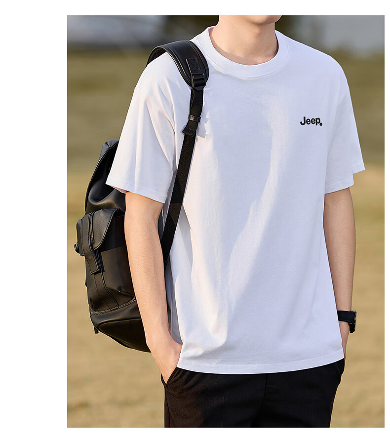 JEEP Men's Summer Casual Breathable Heavyweight Loose Fit Round Neck T-Shirt in Tranquil Blue, Size L 14