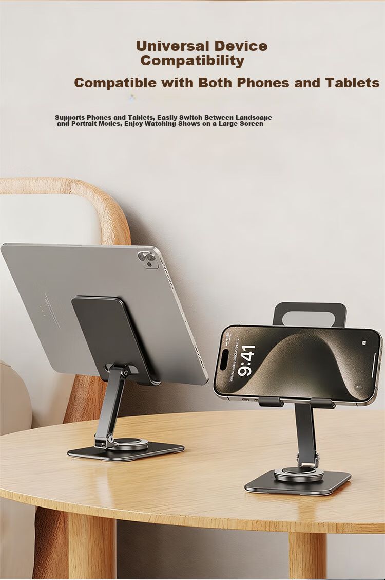BZBC [Widened and Enlarged] Phone Stand iPad Tablet Stand Lazy Dopamine High-Value Desktop Stand 360° Rotatable Black 6