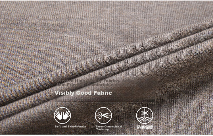 Hengyuanxiang Men's Knitted Cardigan Jacket Middle-aged and Elderly Autumn Winter Plus Size Thick Long Sleeve Sweater Light Gray L 2