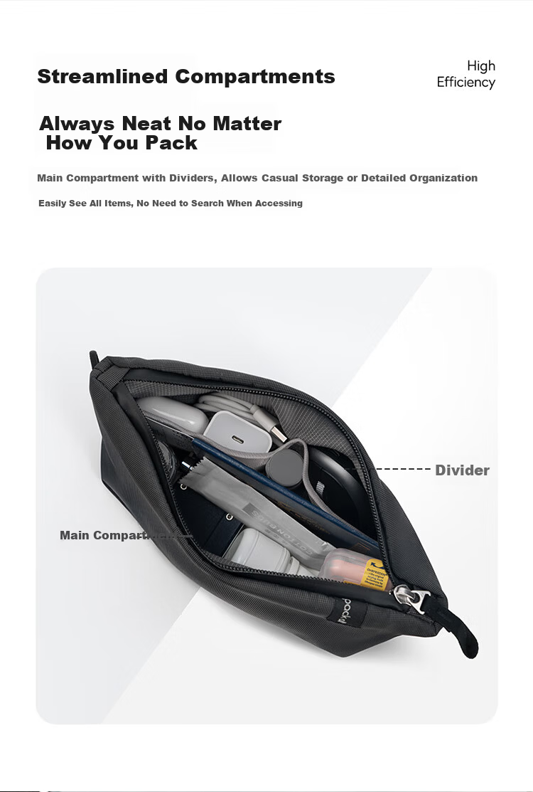 Pack all multifunctional daily storage commuting business casual travel bag black M size 1