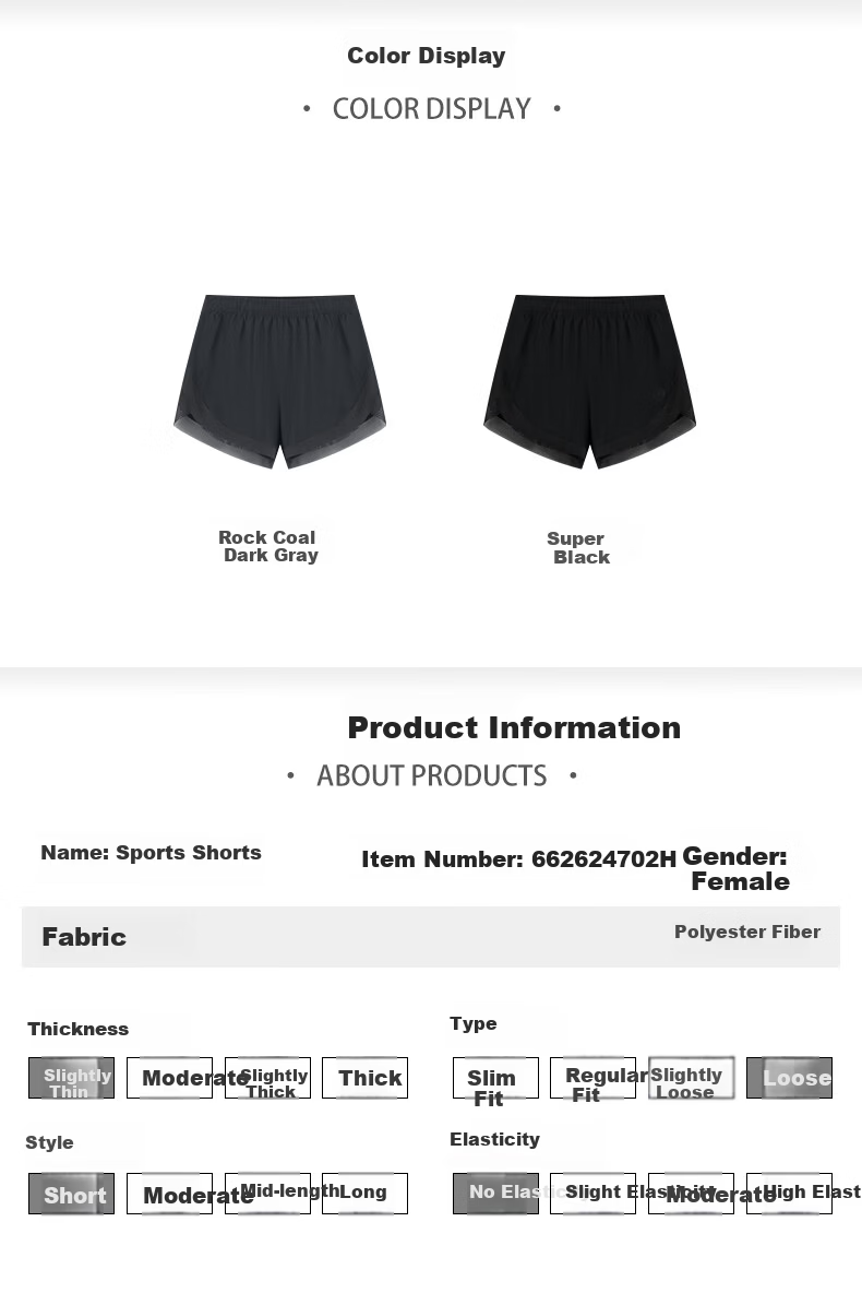 361° Women's Sports Shorts Spring Summer Sun Protection Quick-Dry Running Fitness Cooling Loose Lined Pants 662624702H-3 12