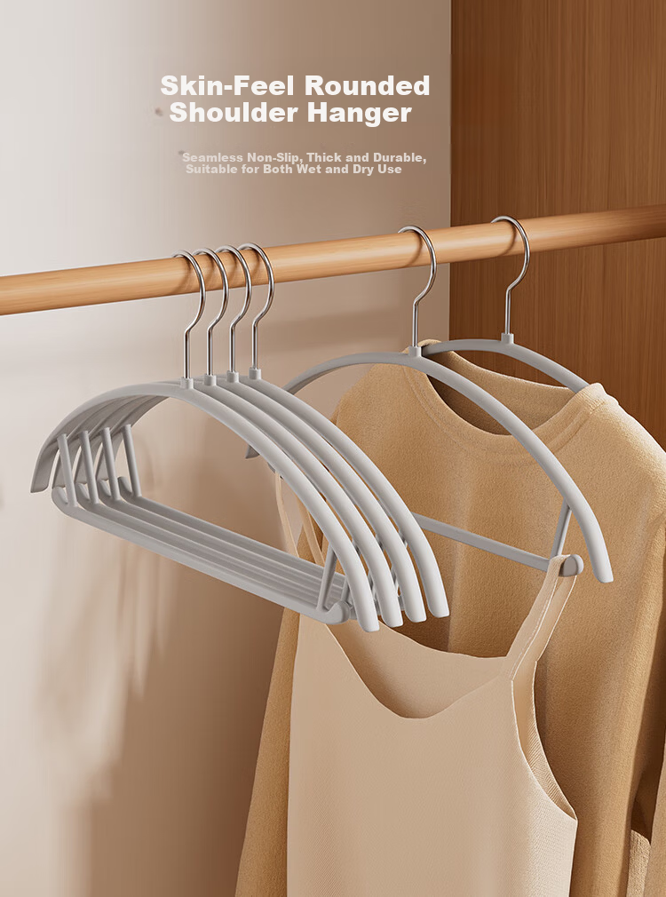 Bonny Home Eco-friendly Resin Rubber Coated Hangers Apricot Color 5-Pack 1