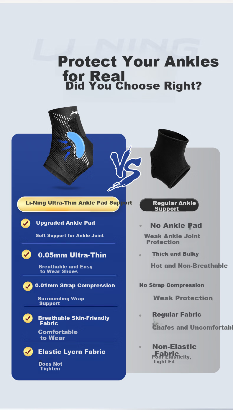 Li-Ning Ankle Brace Joint Support Sprain Protector Basketball Running Lightweight Ankle Sleeve Bandage 2