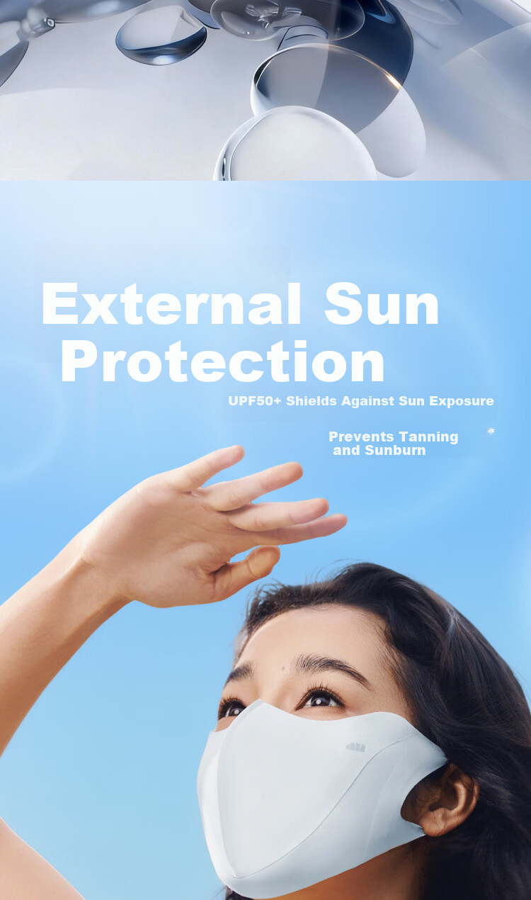 Beneunder Skin Barrier Protective Sunscreen Mask Face Shield Spring Summer Soothing Sensitive Skin Medical Breathable Anti-Dryness Deodorizing Blue 8