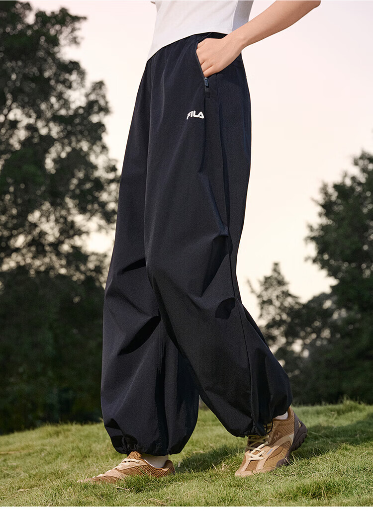 FILA Women's Woven Long Pants 2026 Summer Casual Loose Cool Sun-Protective Straight-Leg Trousers [Han So-hee Style] 17