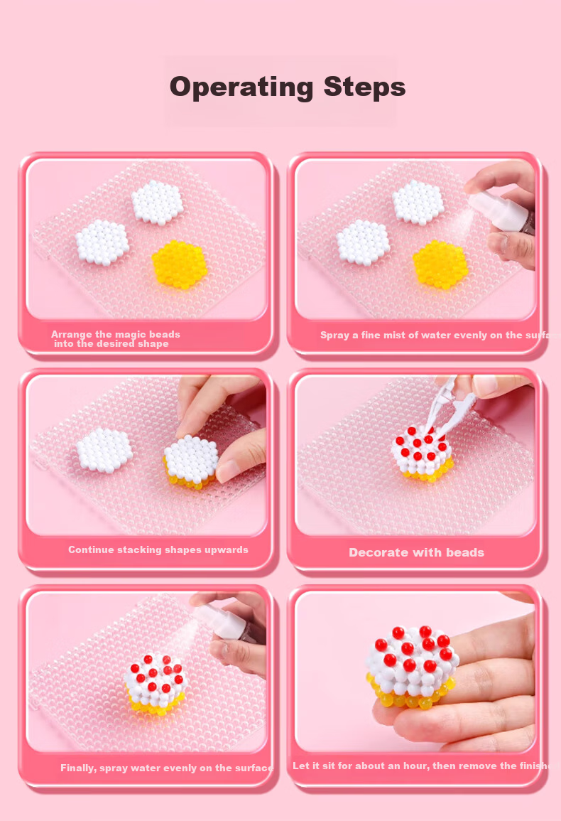 Baili Frost Night Glow Water Mist Magic Beads Children's DIY Craft Kit New Creative Perler Beads Toy 1200 Pieces 6