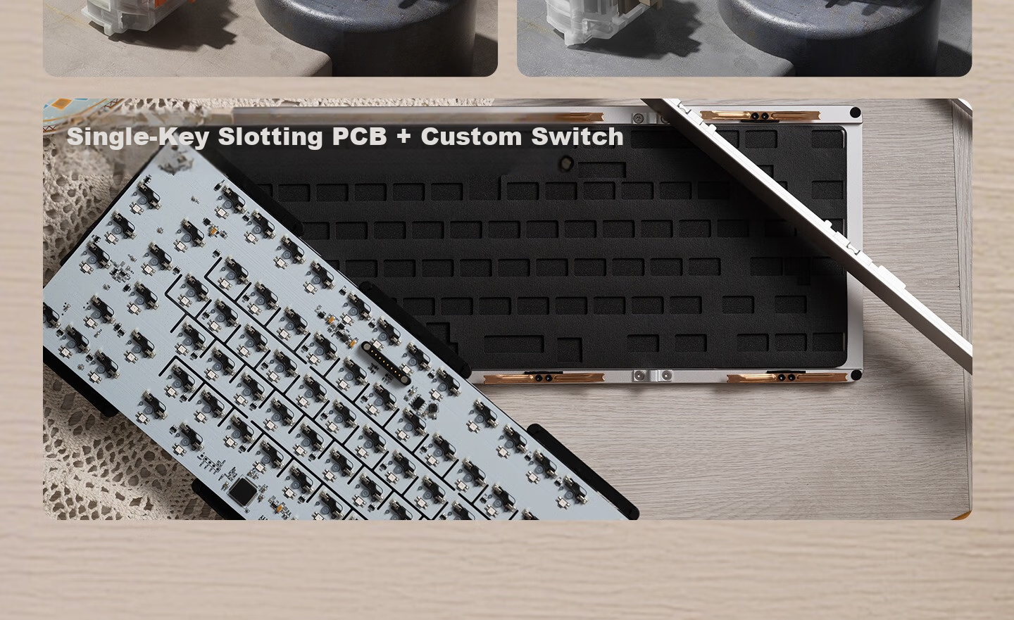 TickType Tata Power EVO75 Mechanical Keyboard Three-Mode 2.4G Bluetooth HiFi Office Student Gaming Aluminum Anodized Ice Blue FR4 Crisp Switch 23