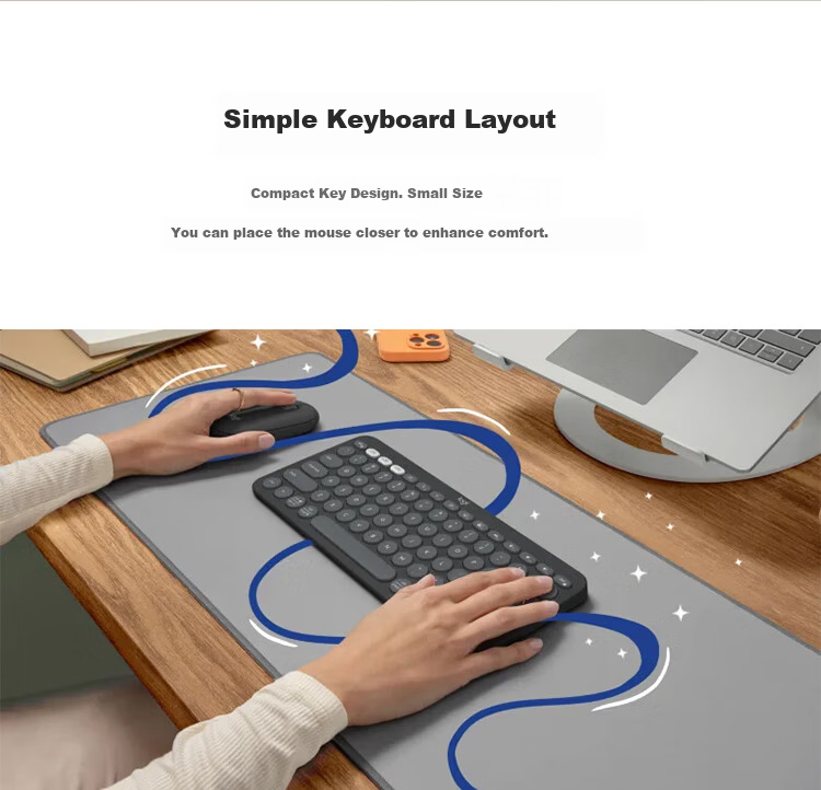 Logitech Stylish Series K390 Wireless Bluetooth Keyboard Ultra-thin Portable New Upgrade Sand Color 79 Keys 8