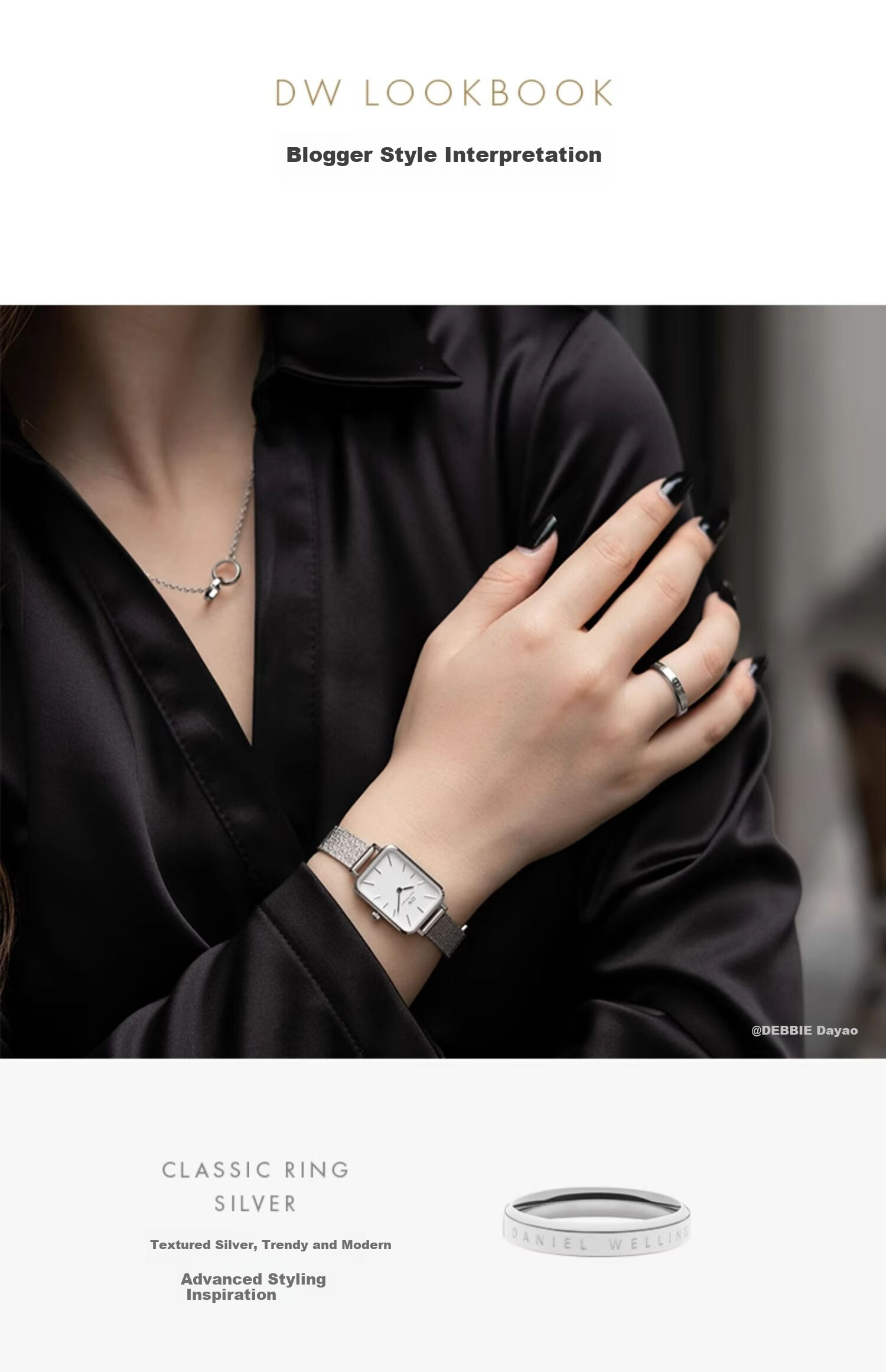 Daniel Wellington DW Classic Couple Ring Starlight Silver Size 48 Birthday Gift for Her DW027 6