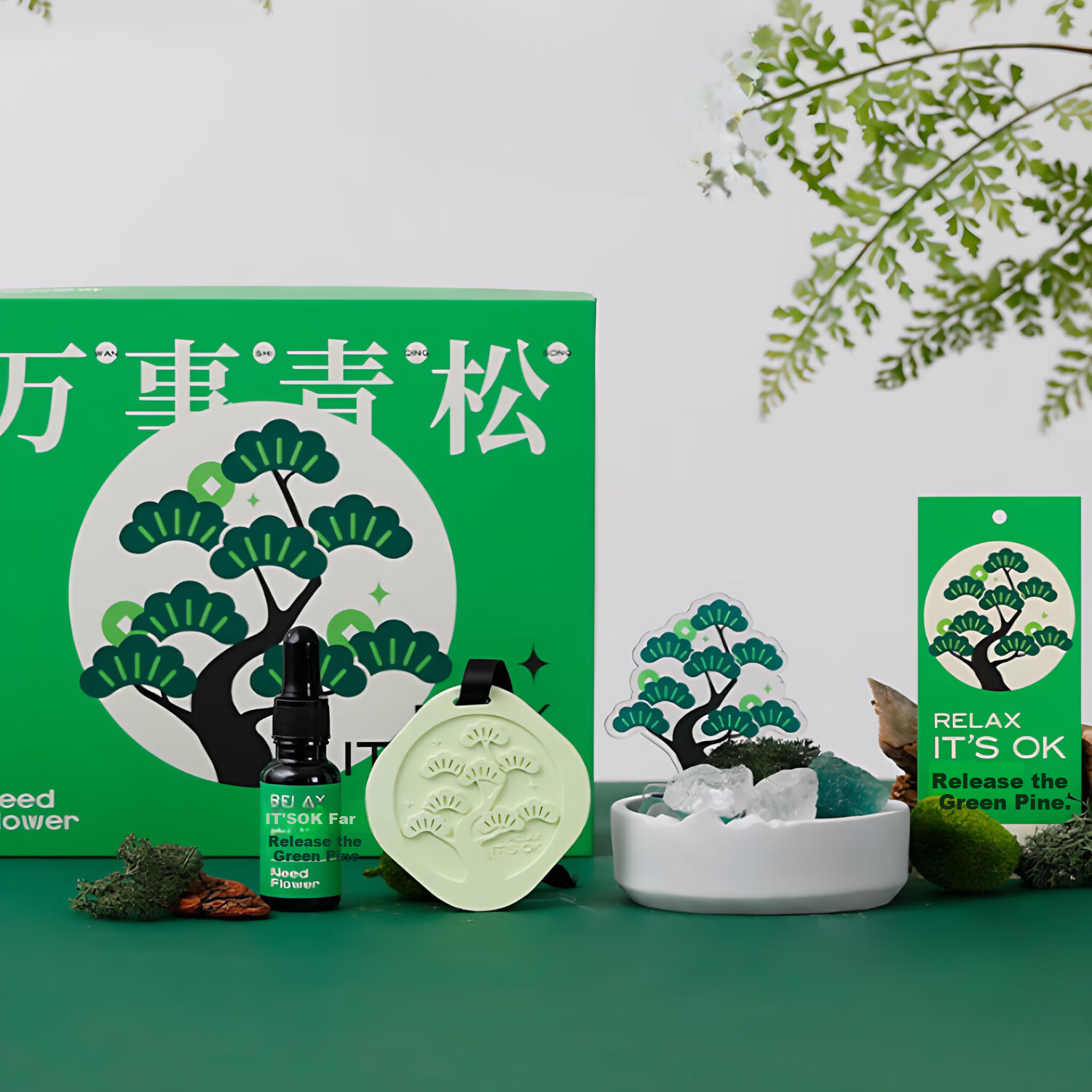Kongsheng Qing Song Fireless Aromatherapy Crystal Stone Gift Box Set Ornament Exquisite Goddess Festival Gift Year of the Horse Ornament Popular Item
