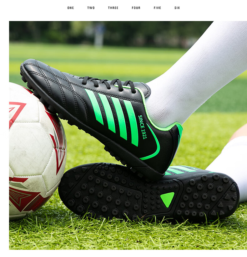 Shuangxing Men's Football Shoes Professional Adult Durable Lightweight Comfortable TF Soccer Cleats White Platinum 41 35