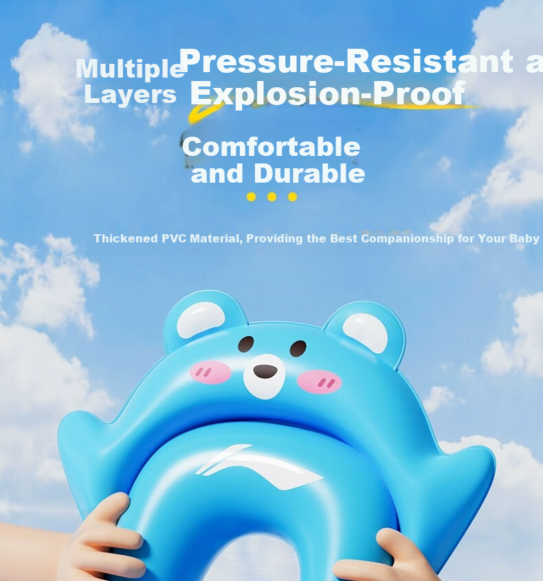 Li-Ning Kids Swimming Ring for Boys and Girls, Age 3+, Thickened Underarm Life Buoy, Baby Swim Gear 11