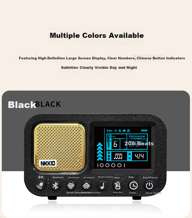 NKKIO Nikon Electronic Metronome Piano Grading Vocal Guzheng Guitar Universal Rhythm Trainer D004 Black 10