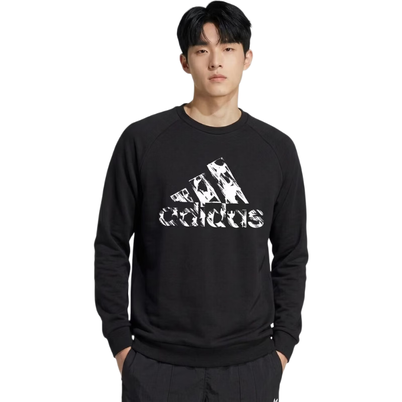Adidas Men's Spring Pullover Hoodie Warm Casual Sportswear ADILS22-BW Black XL