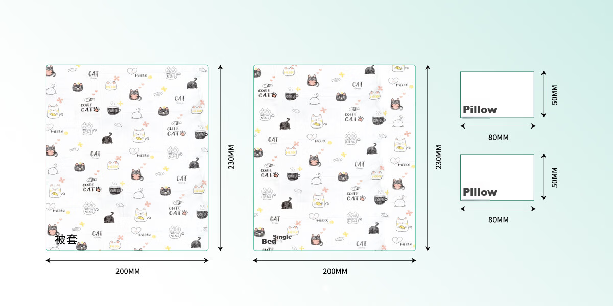 Ankexin Disposable Bedding Four-Piece Set Cartoon Travel Hotel Portable Thickened Tear-Resistant Double Bedding Set 26