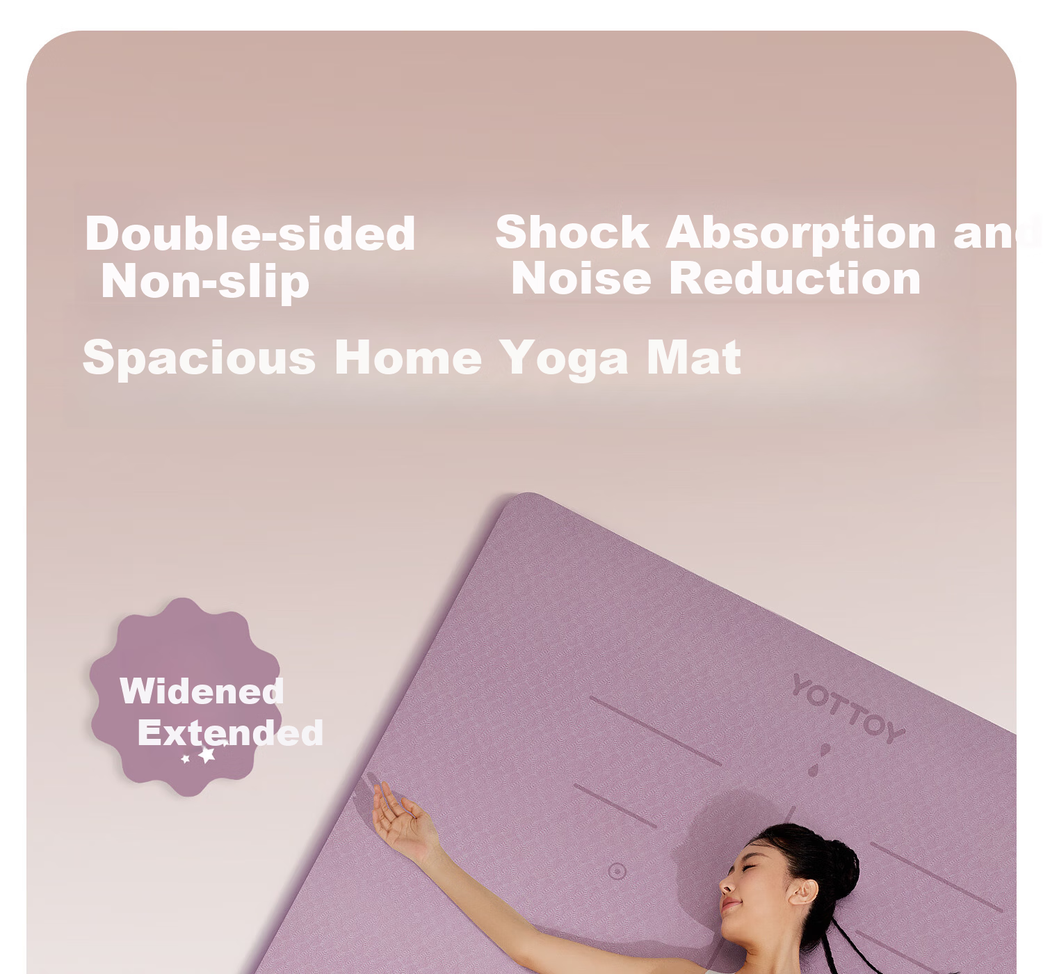 Yottoy Yoga Mat Extra Long 2m Large Size Thickened Wide Non-Slip Shock Absorption Exercise Mat for Men and Women Home Use 1