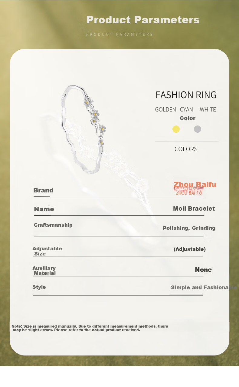 Chow Tai Fook [1000+ Stores] Moli Jasmine National Style Women's Bracelet Luxury Bangle Birthday Gift for Girlfriend 8