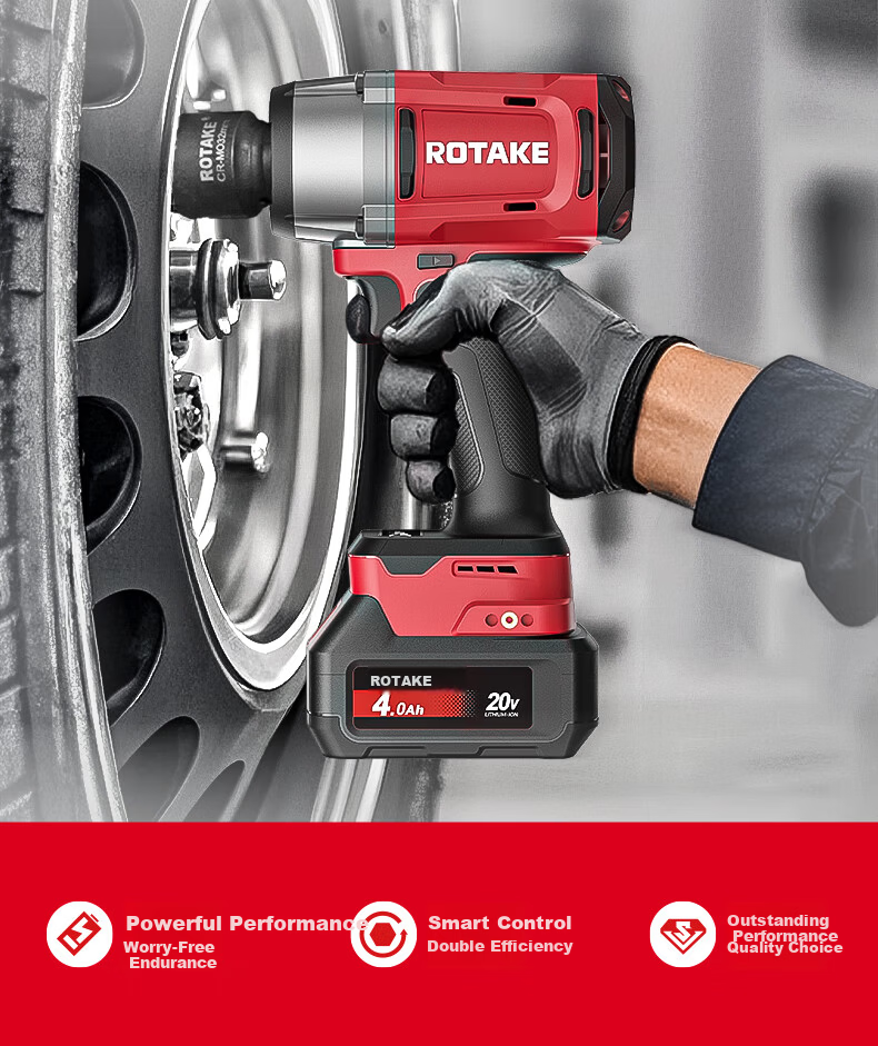Rotary Lithium Battery Brushless Electric Wrench 20V Electric Impact Wrench Power Tool T2 High Torque Automotive Repair 2
