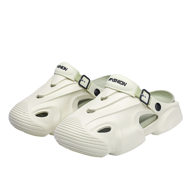 Cartelo Crocodile Men's Summer New Open-Toe Slippers Water-Resistant Clogs Shoes 1851 Matcha Size 42-43
