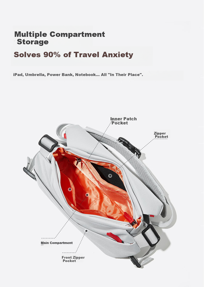 BOSTANTEN Men's Multifunctional Casual Commuter Large Capacity Sports Shoulder Bag for Cycling and Travel 5