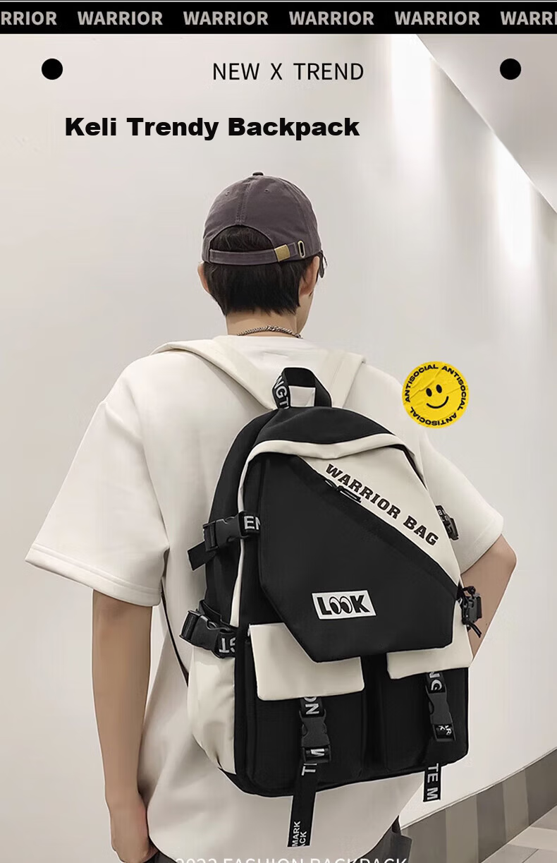 Warrior Backpack for Middle and High School Students, Large Capacity Lightweight Stylish College Student Laptop Backpack for Men and Women 2