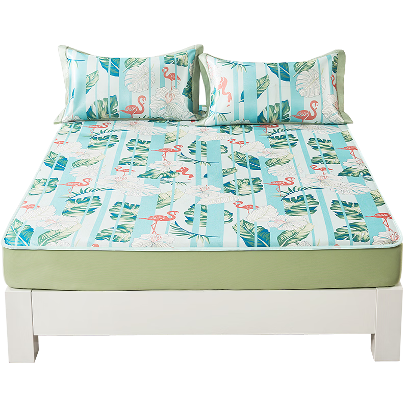 Fuanna Ice Silk Washable Summer Cooling Mat Double Bed Fitted Sheet Soft Mat Two-Piece Set 1.2*2m