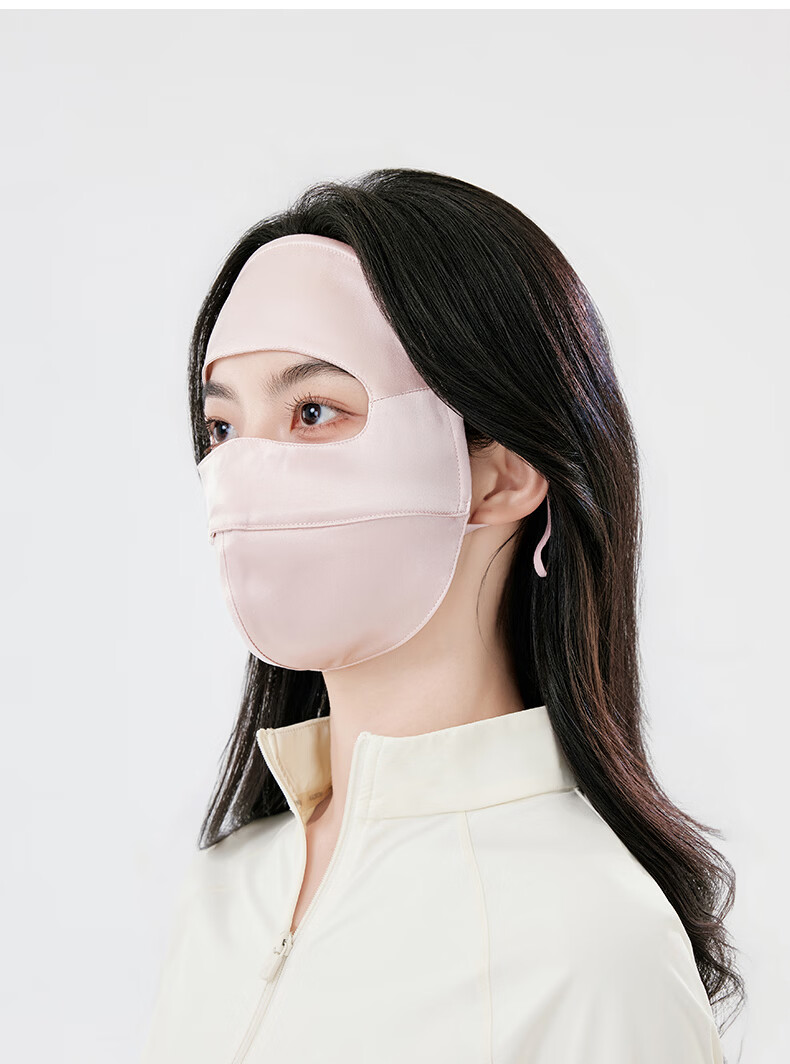 ZIY Sunscreen Face Mask Full Face Coverage Breathable Summer Mulberry Silk UV Protection Face Bikini Mask for Women 16